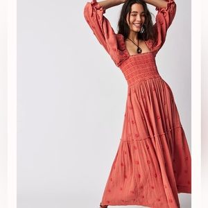 Free People Dahlia Embroidered Maxi Dress Size Small